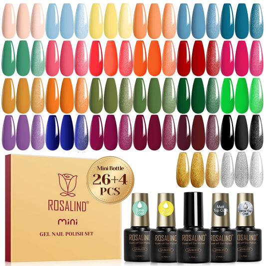 ROSALIND 26-color fall gel polish set for versatile at-home manicures.