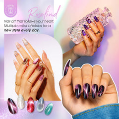 ROSALIND galaxy collection color swatches display eight holographic shades
