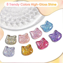 ROSALIND Glitter Gel Polish bottle closeup shows rich shimmer and smooth application.
