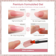 ROSALIND glitter nail art using clear and rose pink gels