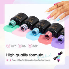 ROSALIND glossy top coat bottle delivers a high-shine finish.