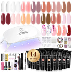 ROSALIND poly nail gel kit with 14 colors for versatile at-home looks.