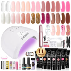 Rosalind poly nail gel kit box open for at-home manicure starter set.