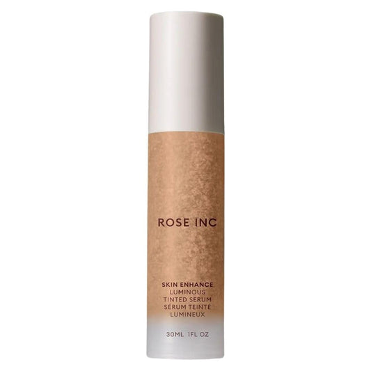 Rose Inc Skin Enhance bottle shows lightweight foundation for radiant, breathable coverage