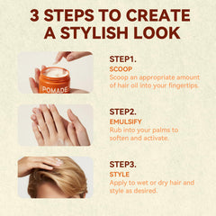 Roseblem product applied evenly to dry hair for natural hold.