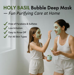 Roseblem bubble formation close-up reveals carbonated foam for deep pore cleansing
