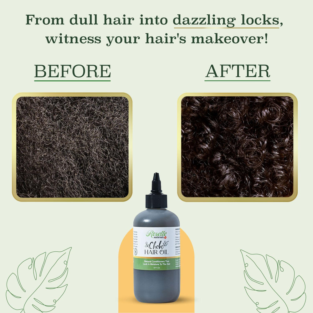 Roselle Naturals oil helps reduce breakage and smooth strands.