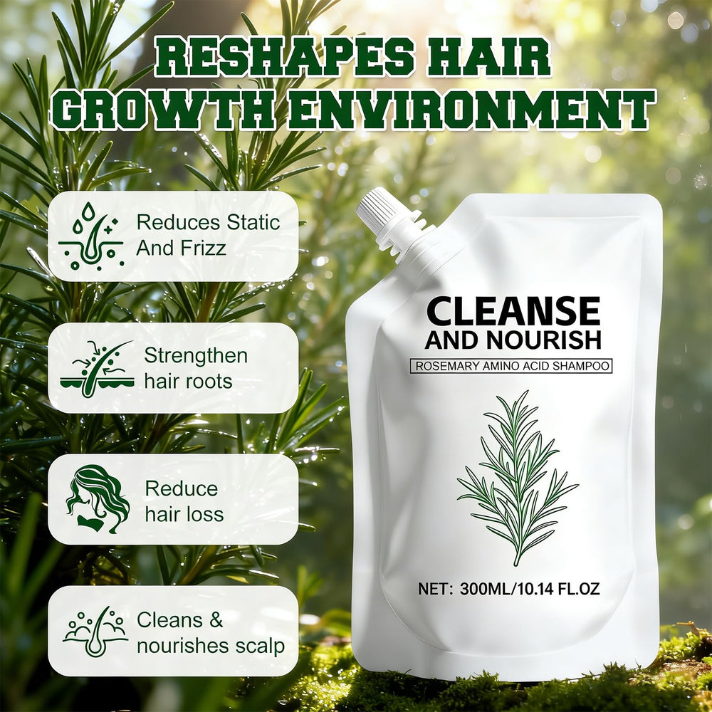 Rosemary Amino Acid Shampoo scalp care scene demonstrates oil-control