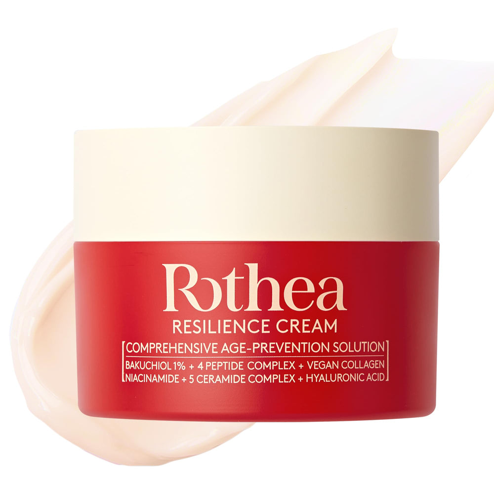 Rothea Resilience Cream jar close-up showing rich texture for daily hydration.