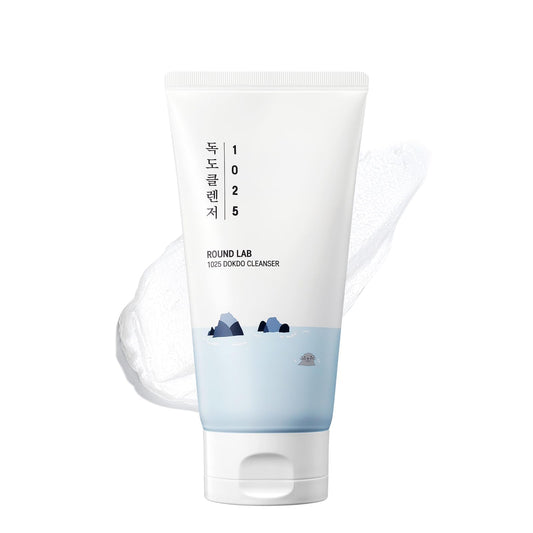 ROUND LAB 1025 Dokdo Cleanser bottle shows gentle cleanse for sensitive skin