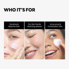 ROUND LAB 1025 Dokdo Cleanser makeup-removal demonstrates residue lifting with care