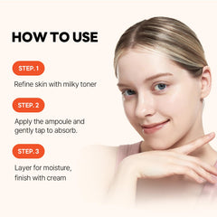 ROUND LAB Soybean Panthenol Ampoule being applied to skin shows absorption