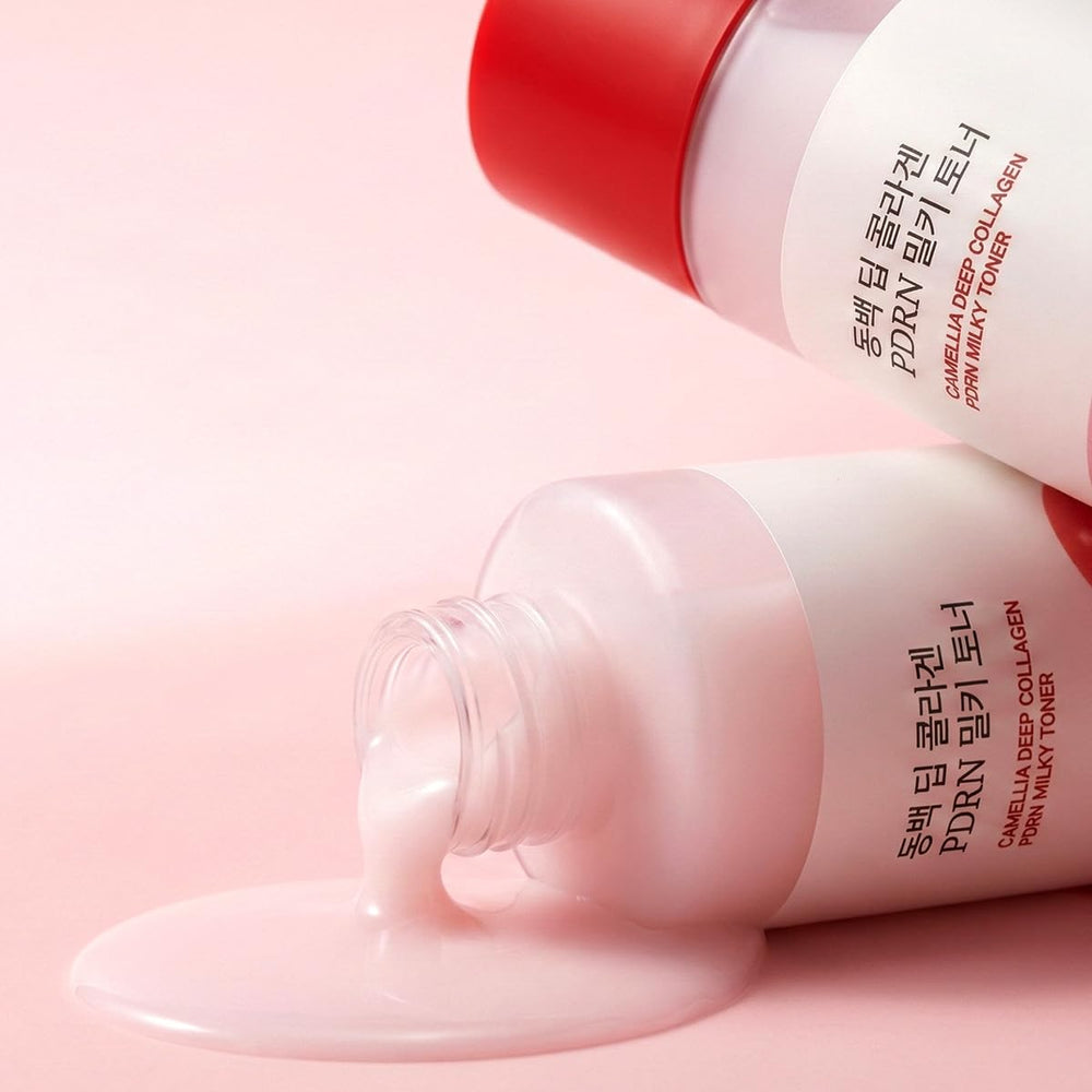 ROUND LAB Camellia Collagen PDRN Milky Toner dispensing pump for easy use