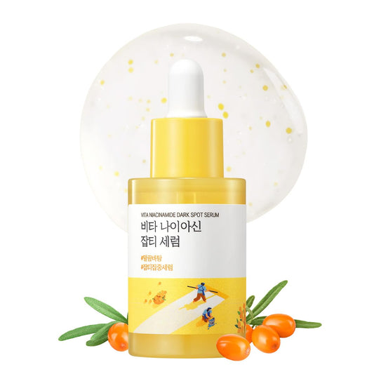 ROUND LAB Vita Niacinamide Serum bottle for even-toned radiant skin.
