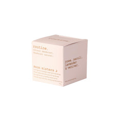 Routine Moon Sisters reusable glass jar packaging highlights sustainable refillable design.