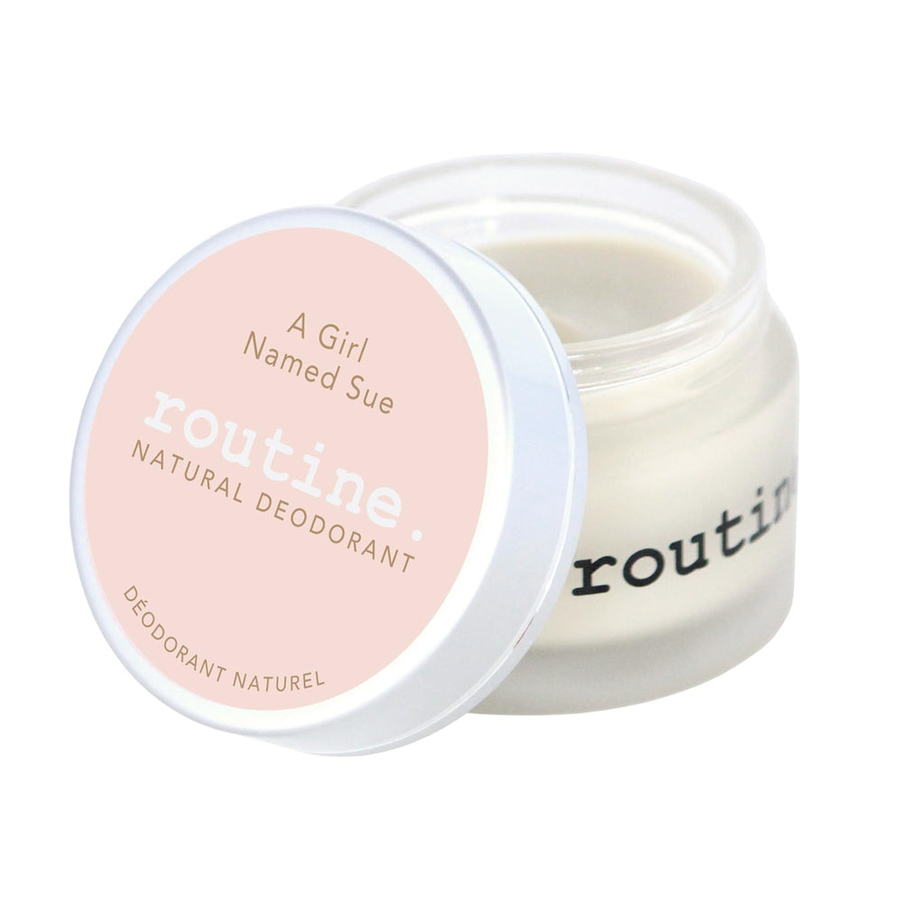 Routine Raspberry & Sage deodorant cream jar for all-day freshness.