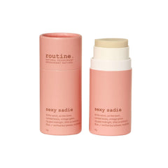 Packaging in a recycled twist-up tube, reducing plastic waste.