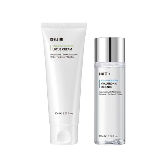 ROVECTIN Aqua Hyaluronic Essence bottle showing lightweight hydration for daily use