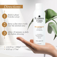 Roxanne Rizzo Bronze Glow transfer-proof formula prevents smudges on clothes.
