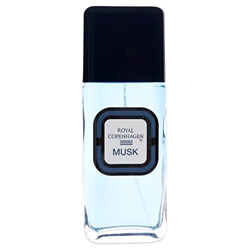 Royal Copenhagen Musk for Men front-view bottle, elegant multicolor design for everyday display.