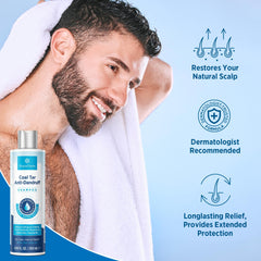RoyceDerm Coal Tar Dandruff Shampoo leaves hair refreshed and hydrated.
