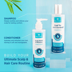 RoyceDerm Coal Tar Dandruff Shampoo helps reduce visible flakes and irritation.