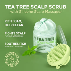 Roycederm Tea Tree Oil ingredient bottle highlights refreshing scalp care