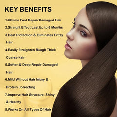 Royco Professional keratin application on hands for easy at-home use.