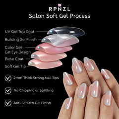 RPNZL Halo 32-nail kit with 16 sizes plus glue and tabs for a precise fit.