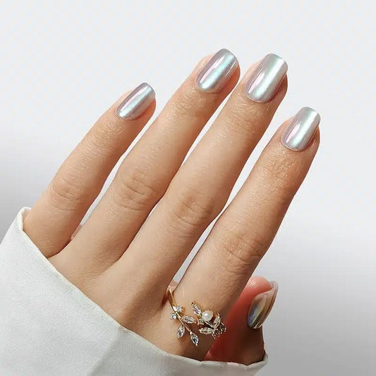 RPNZL Opal Chrome Cateye square nails kit for at-home salon quality manicure.