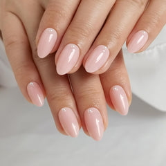 RPNZL Pearl Bubble Bath nails in medium almond shape for salon-quality at home.