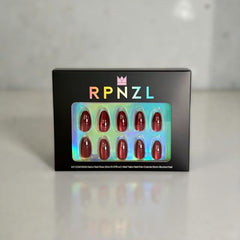RPNZL Sorbet almond nails in a 16-size kit for precise, comfortable fit.