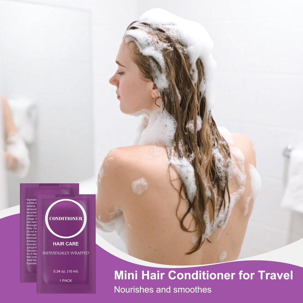 RSQAZQ compact travel conditioner sachet preserves space in luggage and toiletry bags.
