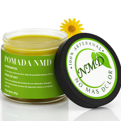 RTQSU NMD jar open, natural herbal salve for muscle comfort.