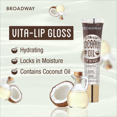 Vitamin oil blend in Vita-Lip gloss for nourished lips by Ruby Kisses Broadway.