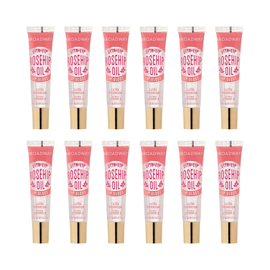Ruby Kisses Broadway Vita-Lip gloss bottle front for high-shine lips.