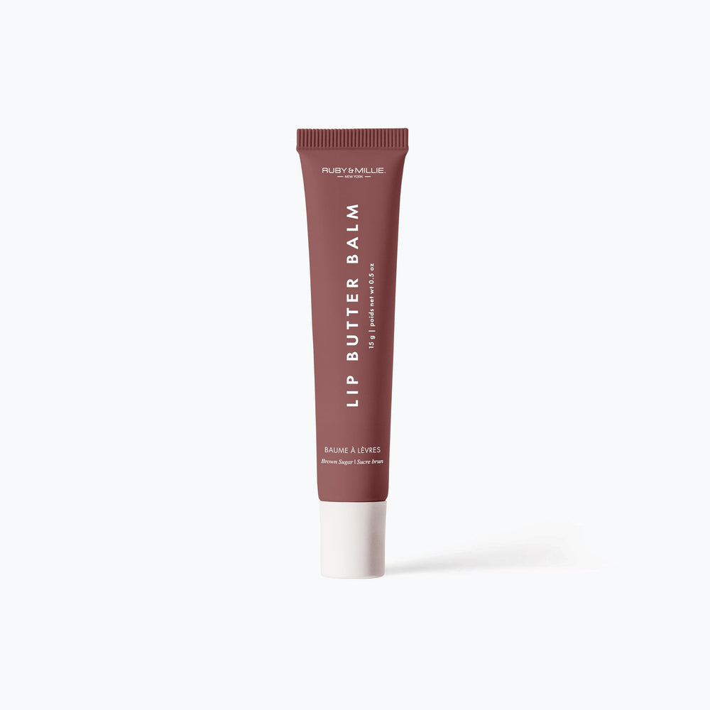 Ruby & Millie compact 0.5 oz lip balm for on-the-go care.