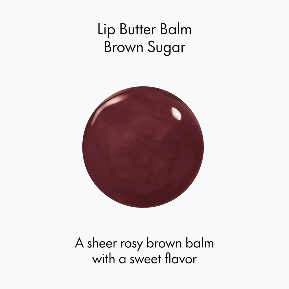 Ruby & Millie lip balm gloss finish on lips for a healthy glow.