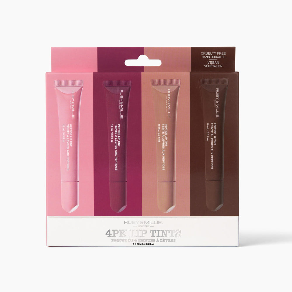 Ruby & Millie lip treatment pack-of-4 box highlights value and convenience.