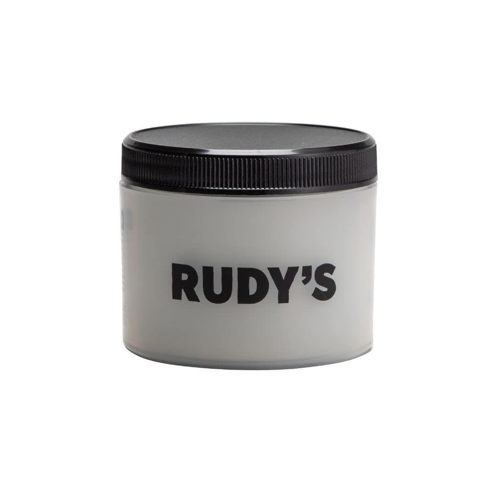 Rudy's Clay Pomade strong hold provides lasting structure for polished looks.