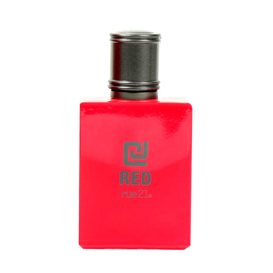 Rue 21 CJ Red Men's Cologne bottle front, bold design for evening wear.