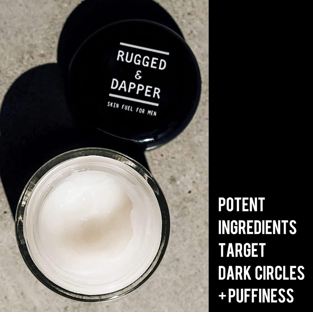 RUGGED & DAPPER under-eye treatment with fast absorption and fragrance-free formula.