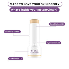 Rumi Cosmetiques InstantGlow+ vanilla swatch fits multiple skin tones