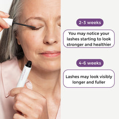LashCare+ brush-app scene illustrating easy daily eye-area application