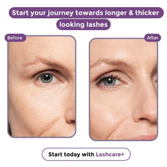 Rumi Cosmetiques LashCare+ close-up showing potential length and thickness after use
