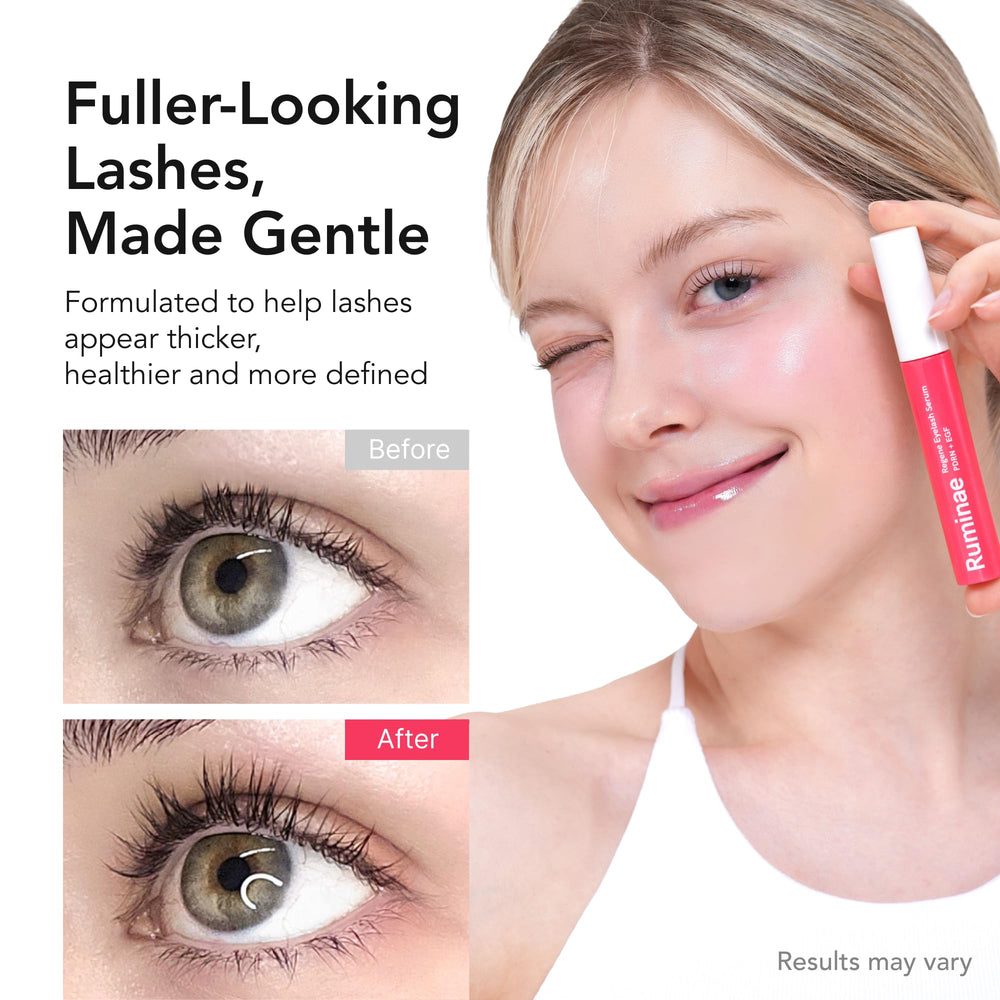 Ruminae PDRN and EGF recovery ingredients highlighted on packaging for lash resilience