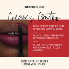 Runway Rogue lip liner with built-in sharpener for precise edge definition.
