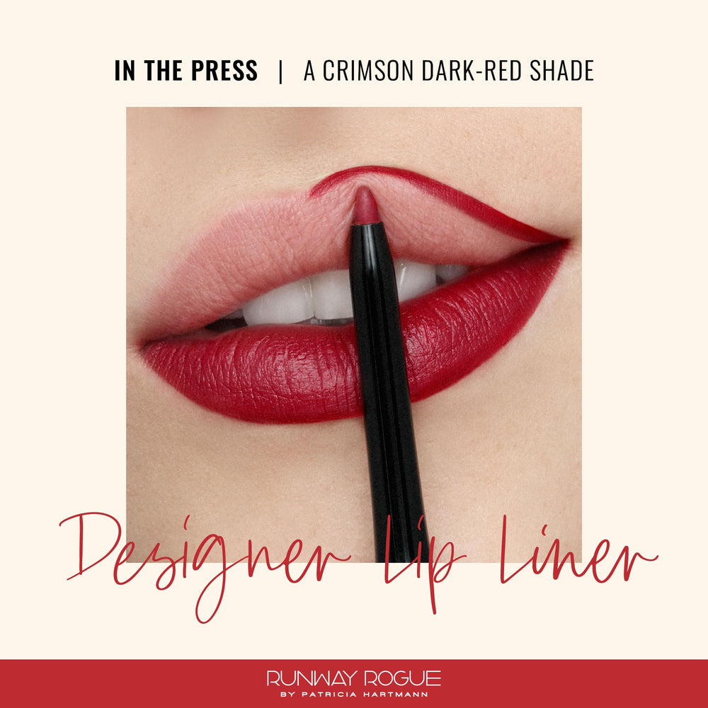 Runway Rogue lip liner with built-in sharpener shown for accurate, sharp edge.