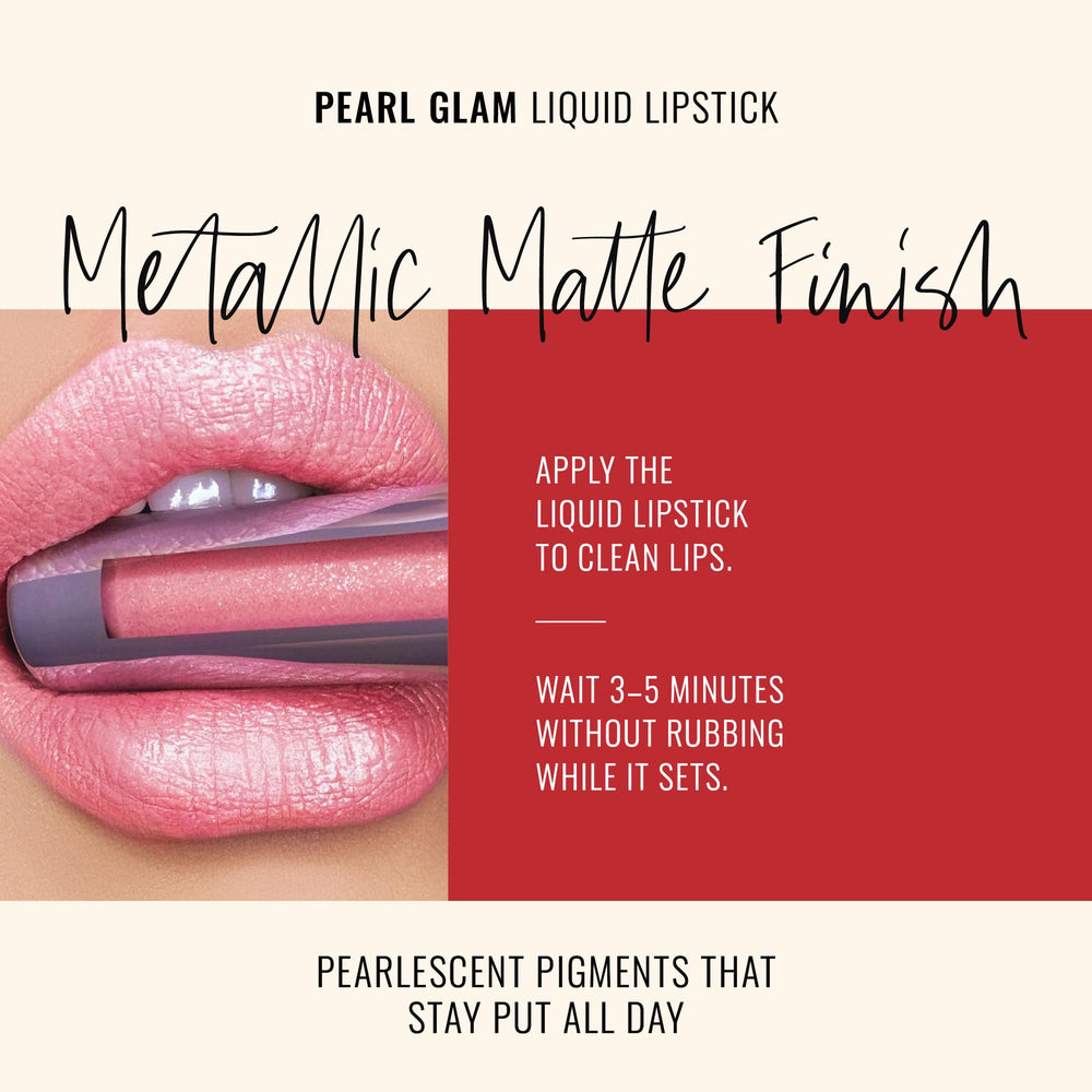 Runway Rogue Go See lip swatch on lips highlights gold-rose shimmer.