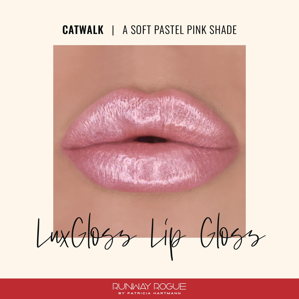 LuxGloss Catwalk applicator swipe revealing high-pigment shimmer